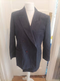 Large Navy Pinstripe Suit Jacket