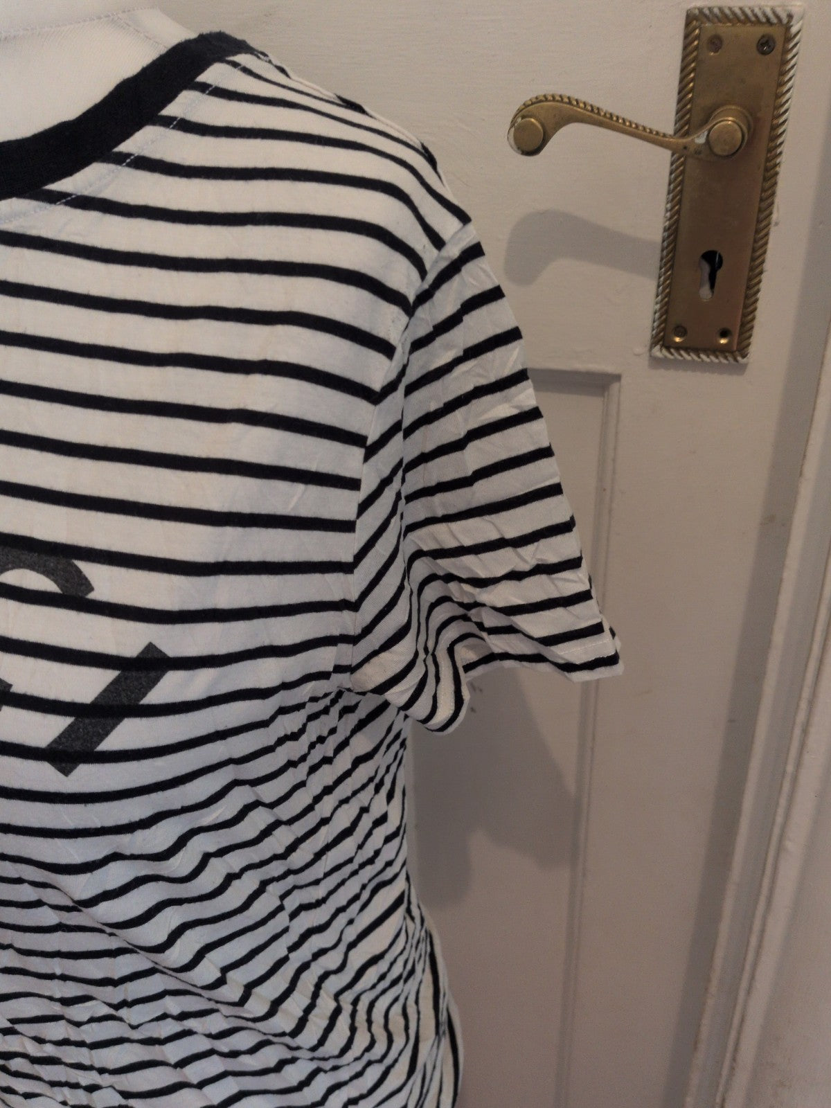 Whistles Large Navy Stripe Short Sleeve T-shirt