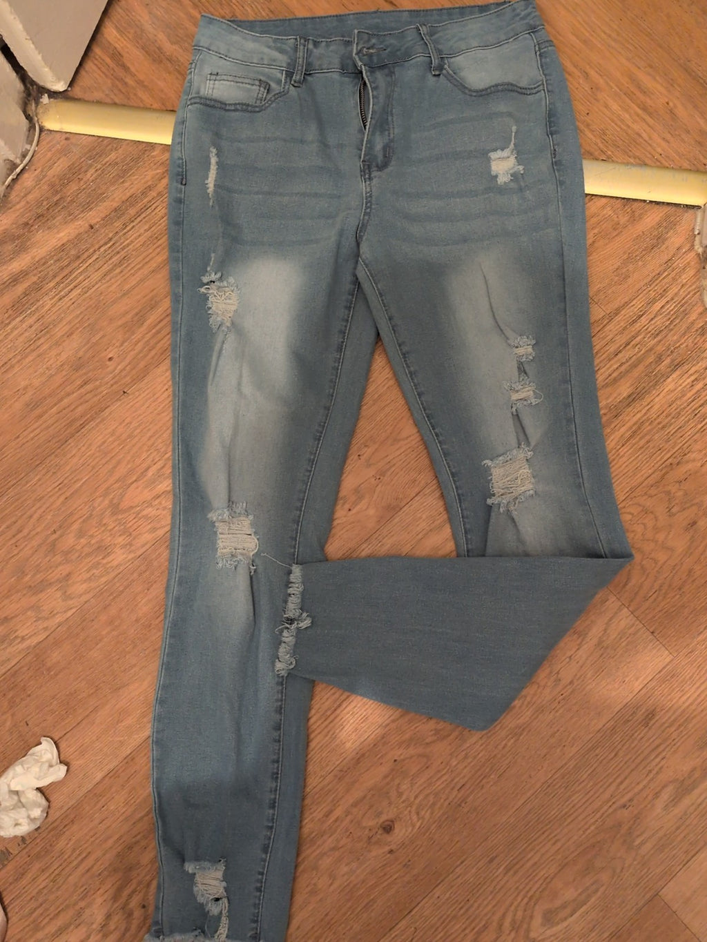 Large Blue Skinny Ripped Jeans