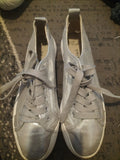 Ladies Primark Size 6 Silver Shinny Tie Up Pumps