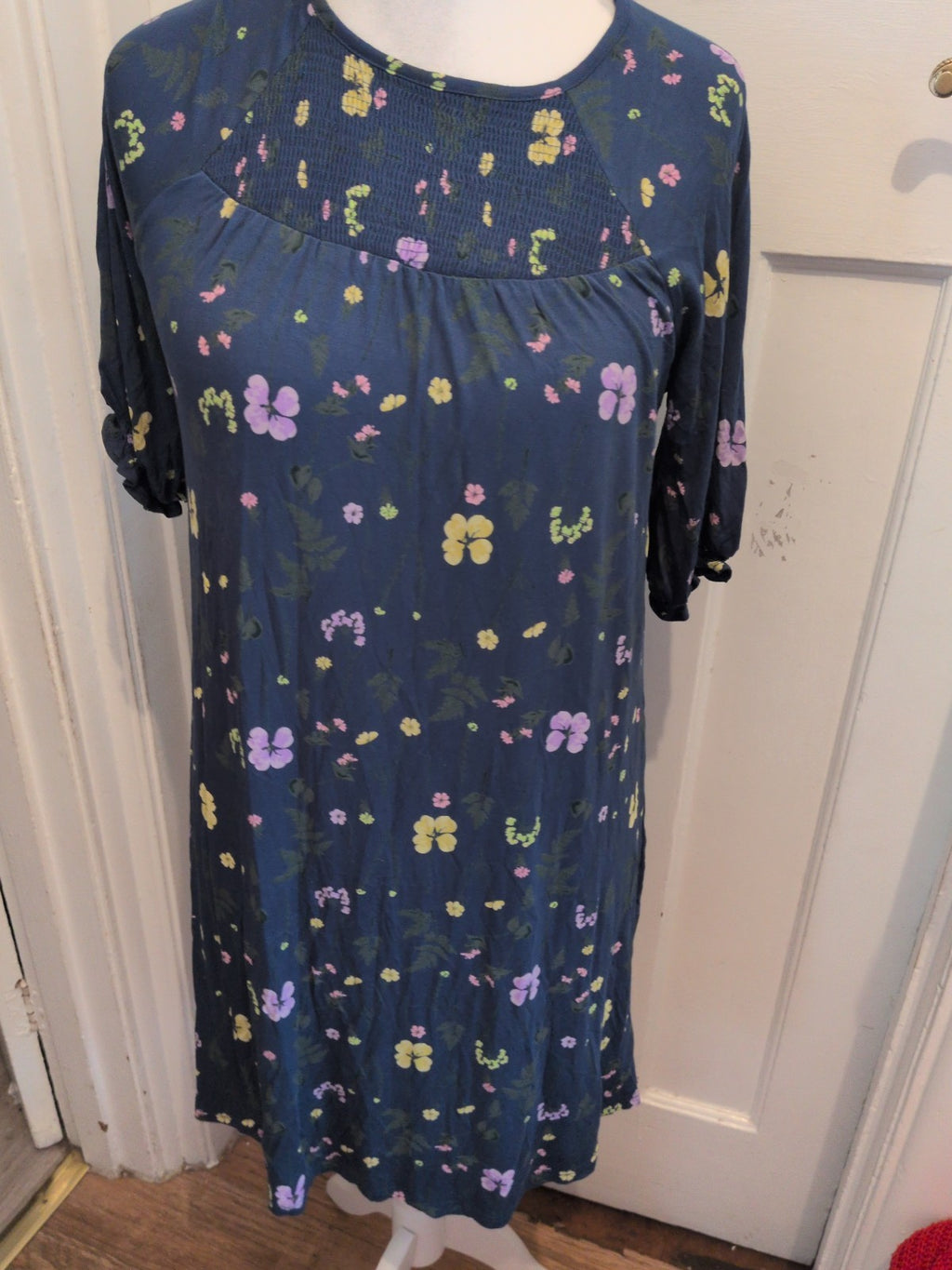 Next 8 Teal Floral Short Sleeve Dress