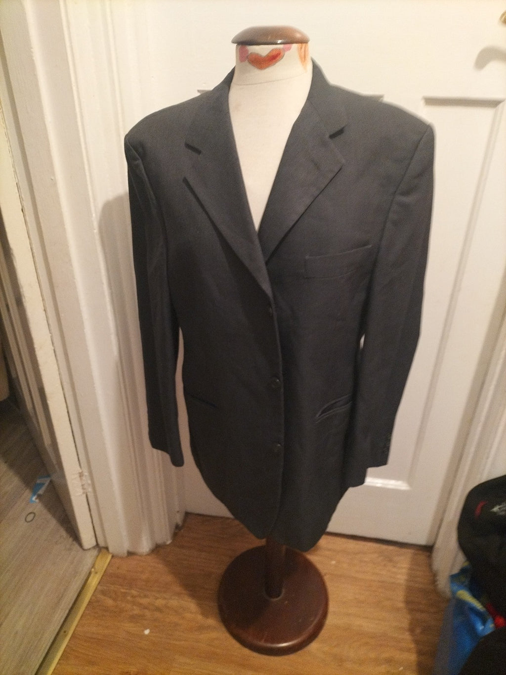 Mens Pinstripe Size 42" Navy Lined Padded Blazer