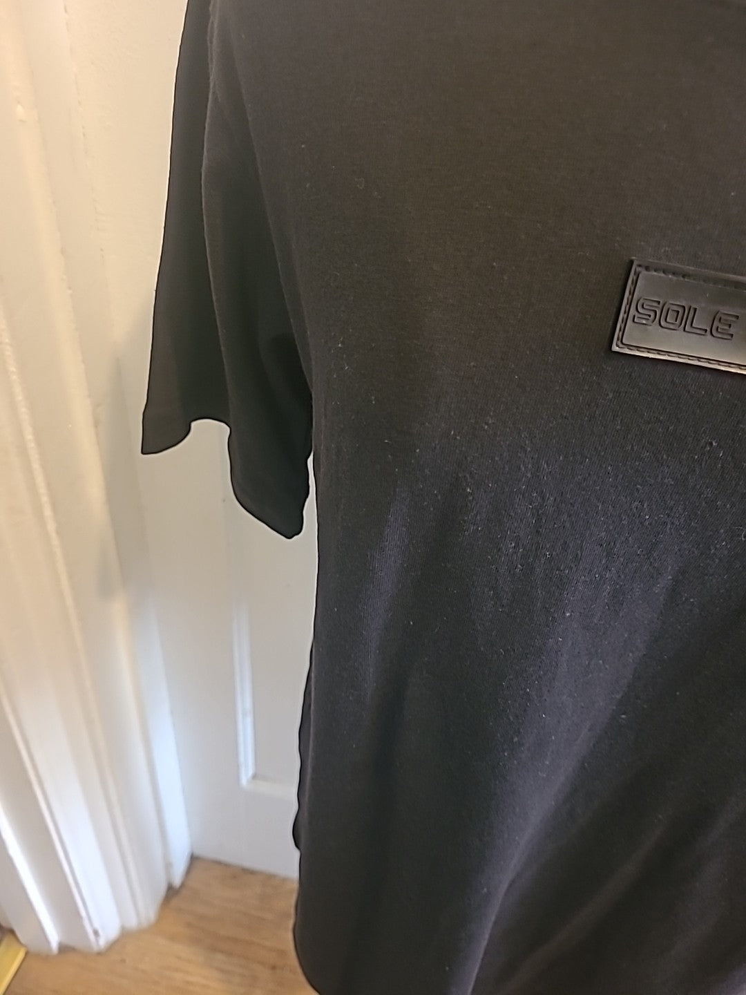 Brand New Ladies Size Medium Black Detailed Short Sleeved Tshirt