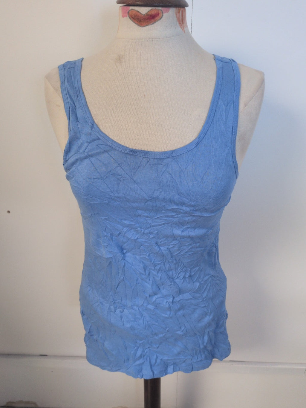 Ladies Size Large Blue Sleeveless Scoop Neck T-shirt