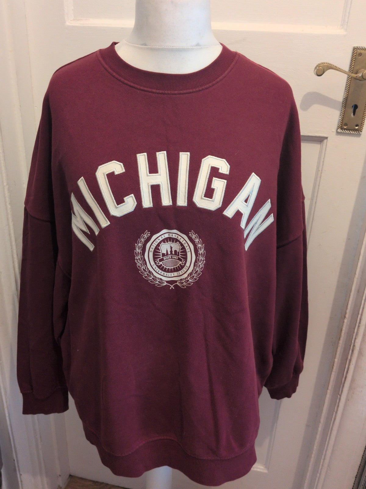 Ladies George Size 16 Purple Michigan Print Jumper