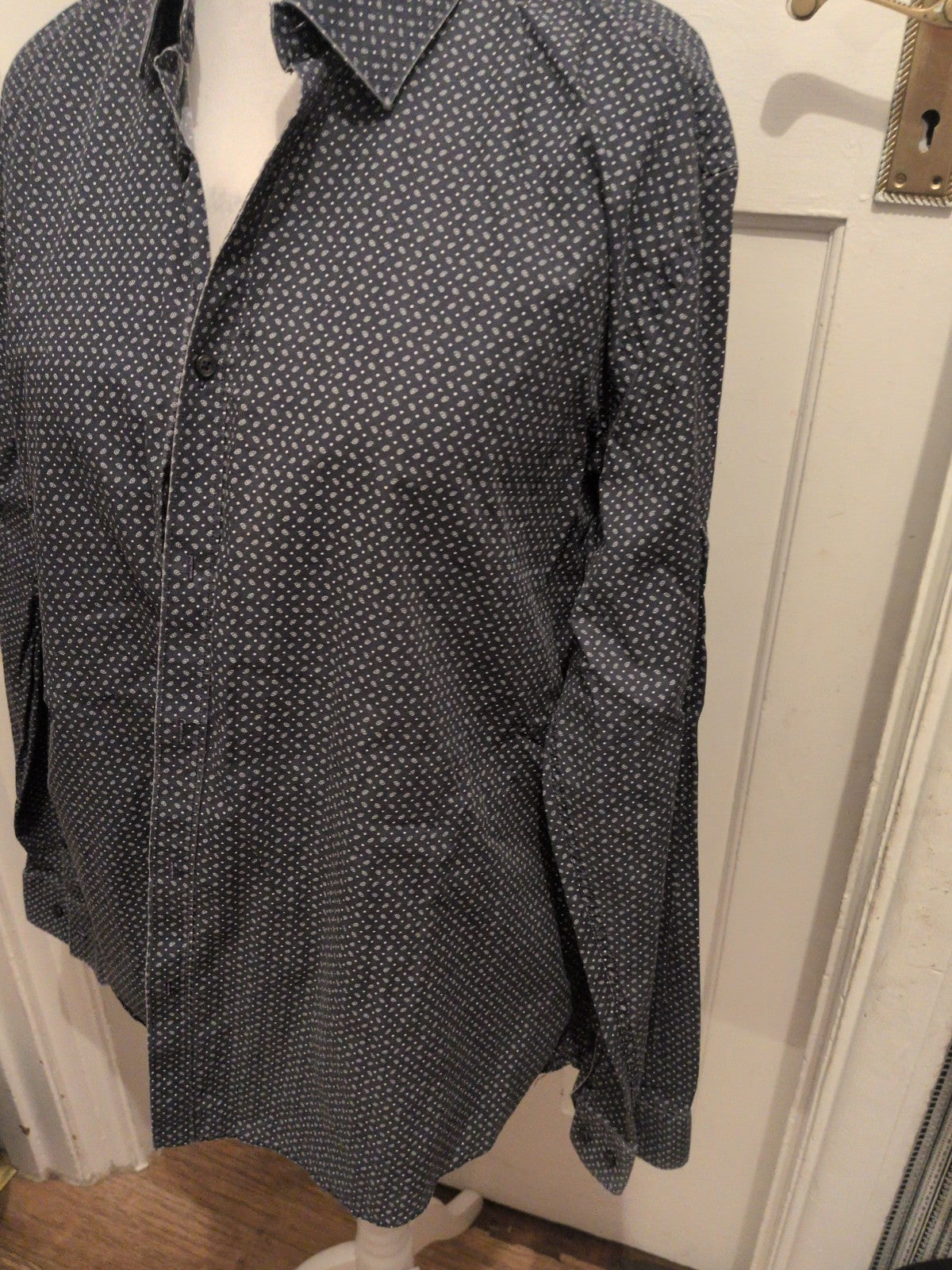 Mens Taylor And Wright 18 Collared Navy Long Sleeve Shirt
