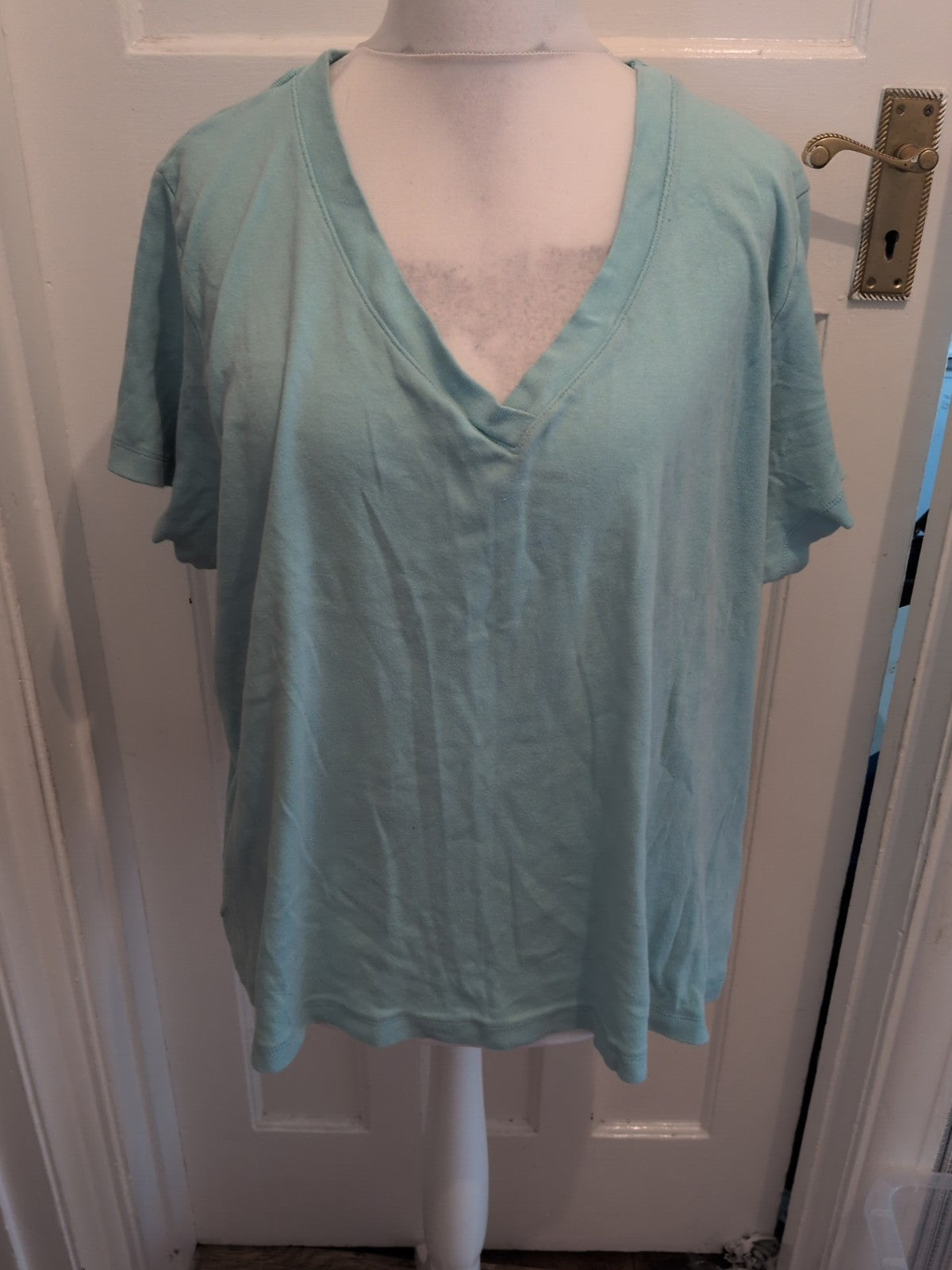 Evans 30/32 Turquoise Short Sleeve Blouse