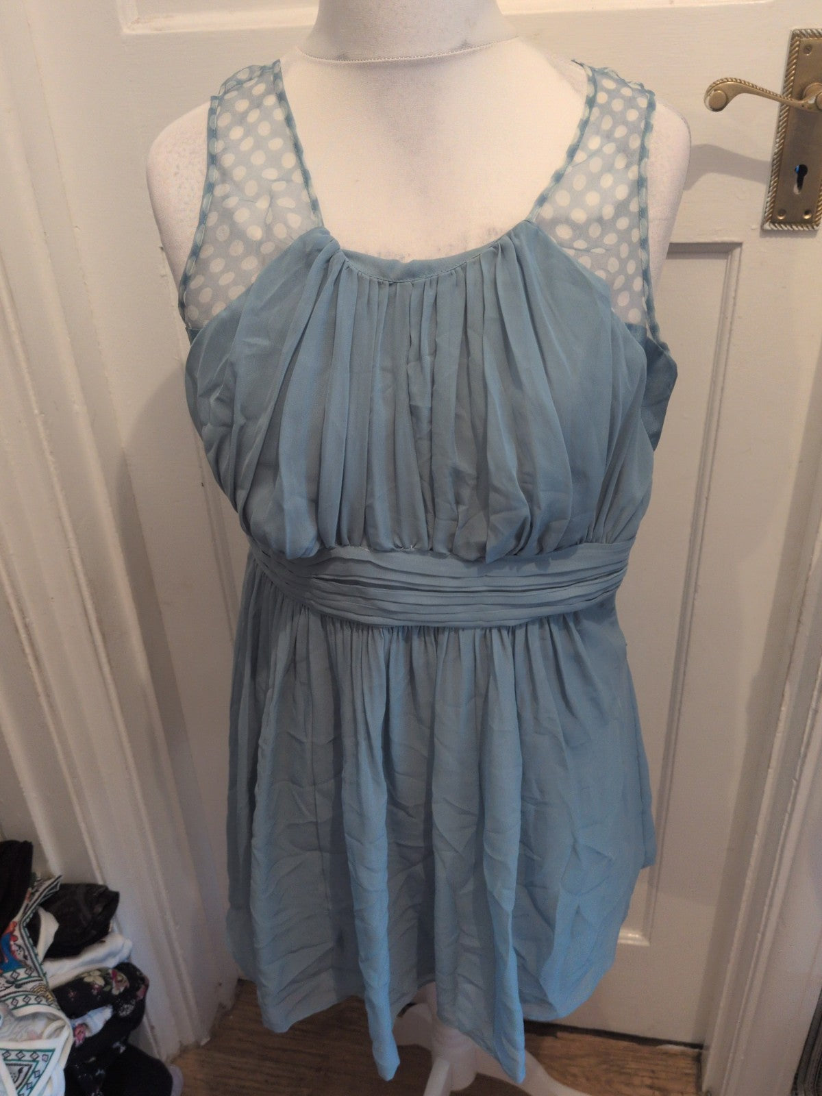 Savida 12 Aqua Lined Sleeveless Knee Length Dress
