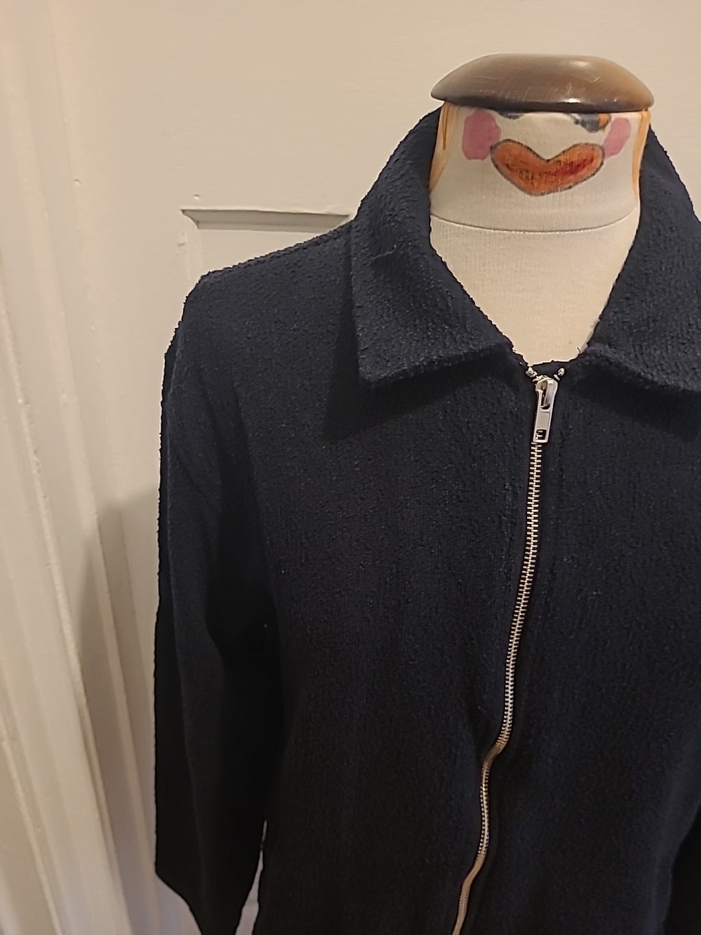 Ladies H&M Size 10-12 Black Zip Through Jacket Regular Fit
