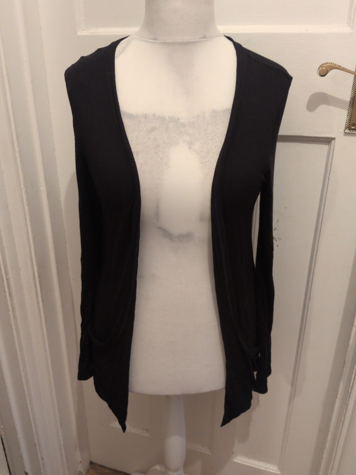 New Look 14 Black Long Sleeve Open Blouse