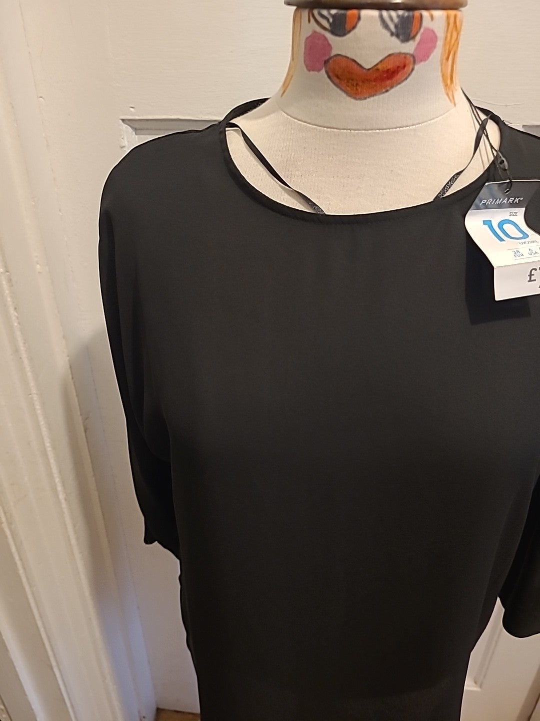 Brand New Ladies Primark Size 10 Black Long Sleeved Blouse