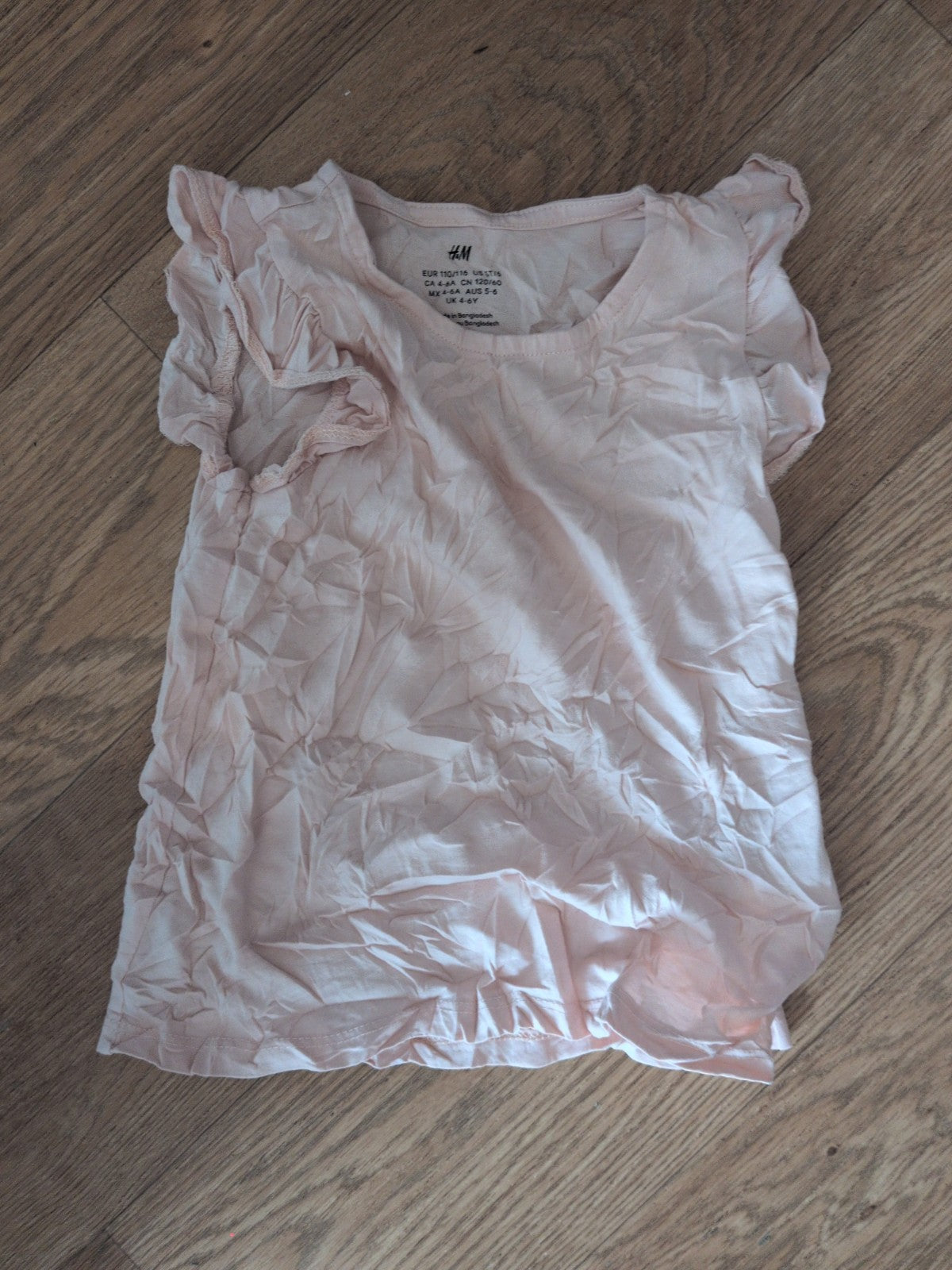 H&M 4-6 Years Pale Pink Short Sleeve T-shirt