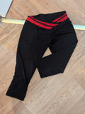 M/L Black And Red Cropped Leggings