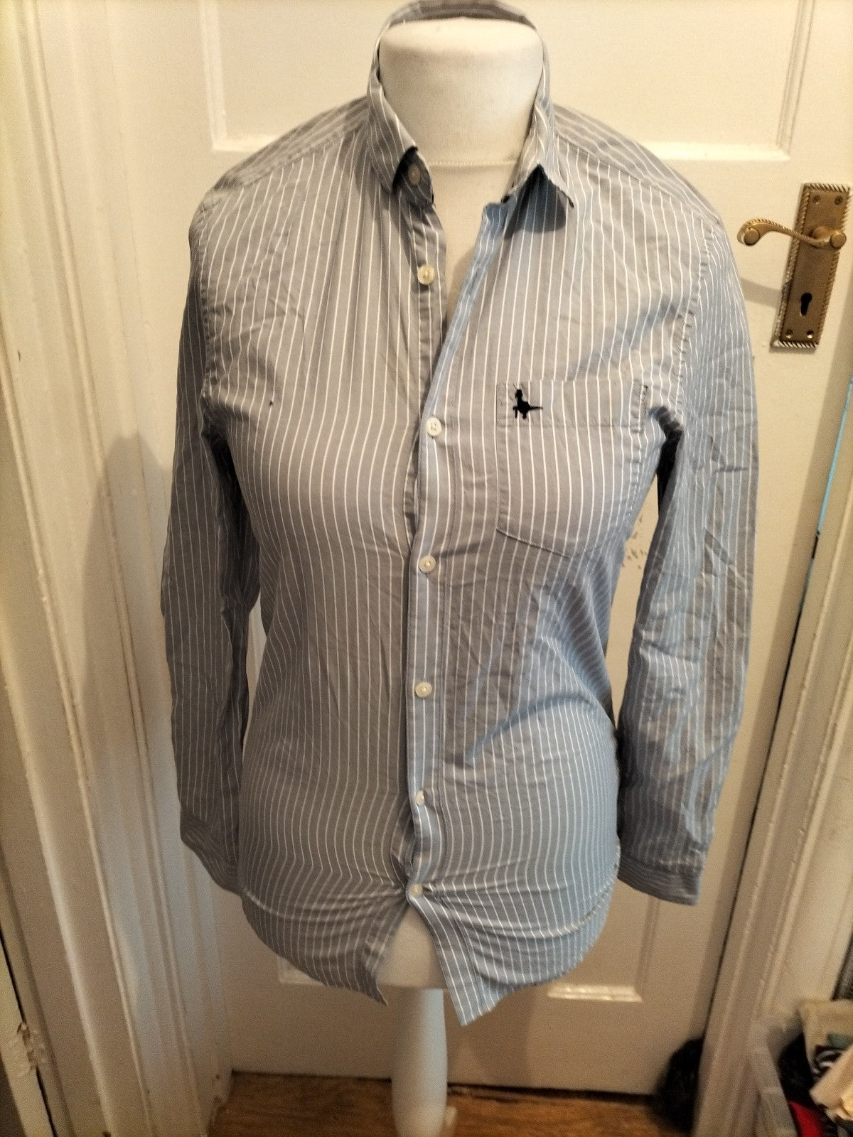 Jack Wills XS Blue Striped Classic Fit Shirt Long Sleeve