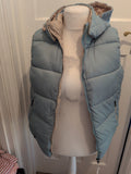 Brand New 2XL Pale Turquoise Full Zip Sleeveless Puffer Coat