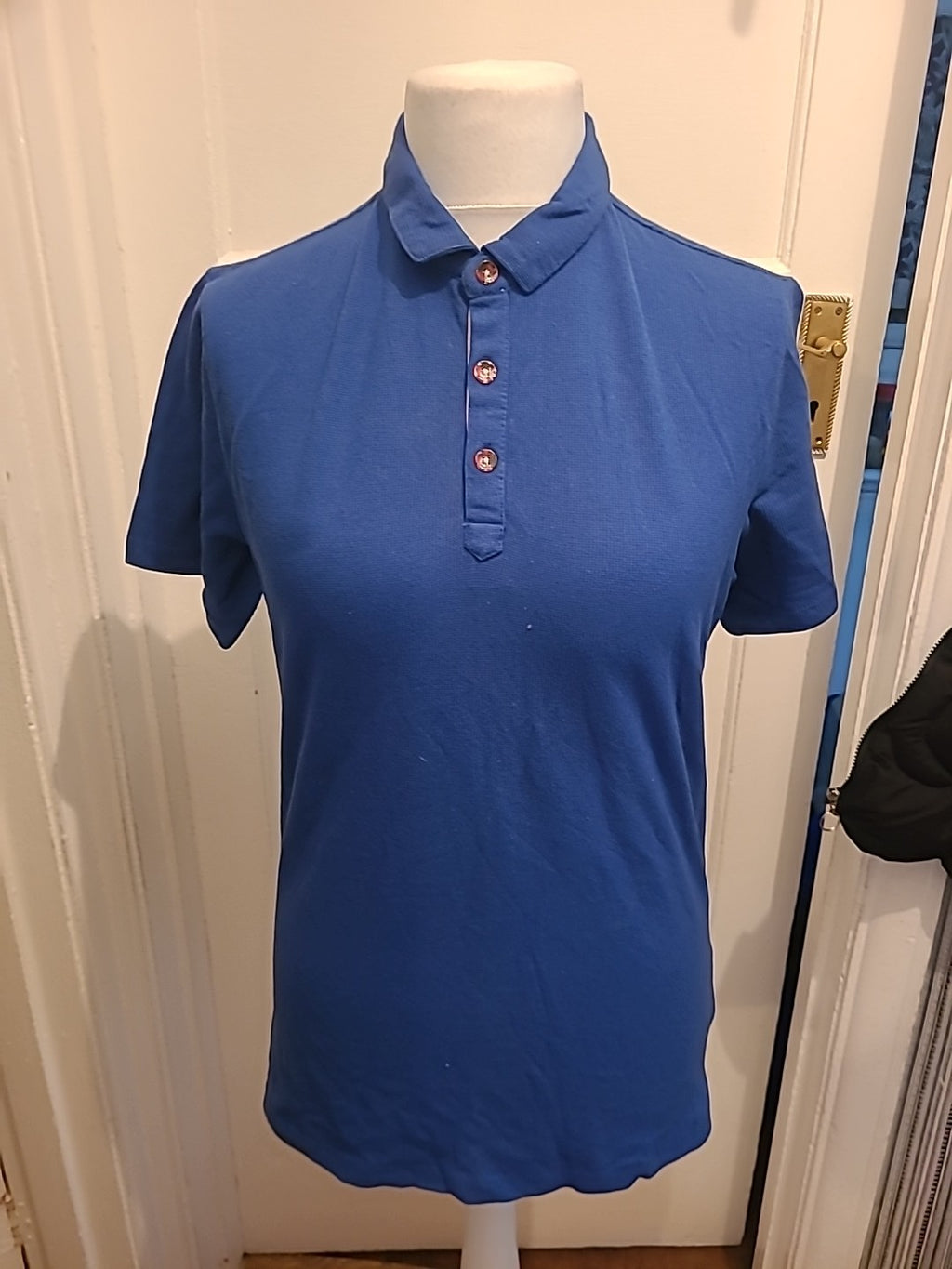 Brand New Mens BCL London Size Medium Cobalt Blue Short Sleeved Waffle Polo