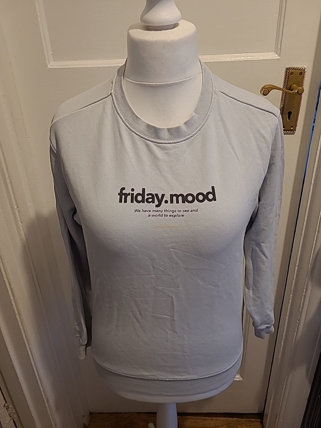 Girls Zara Size 13-14 Years Grey Friday Mood Long Sleeve Jumper