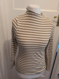 Tu 12 Green And White Stripe Long Sleeve Top