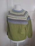 Small Green And Lilac Long Sleeved Pullover Jumper