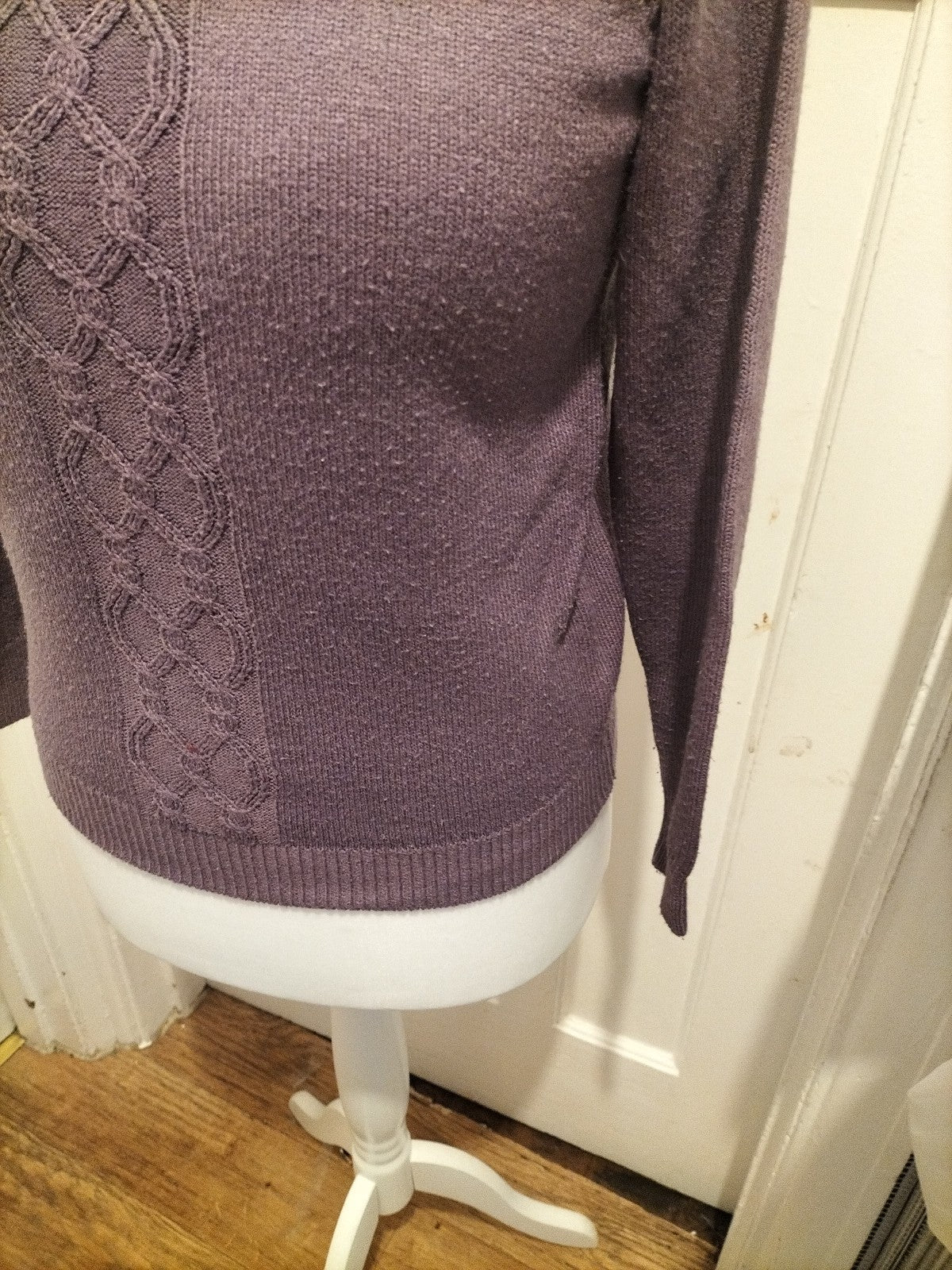 Ladies EWM Size 10-12 Purple High Neck Long Sleeved Pullover Jumper