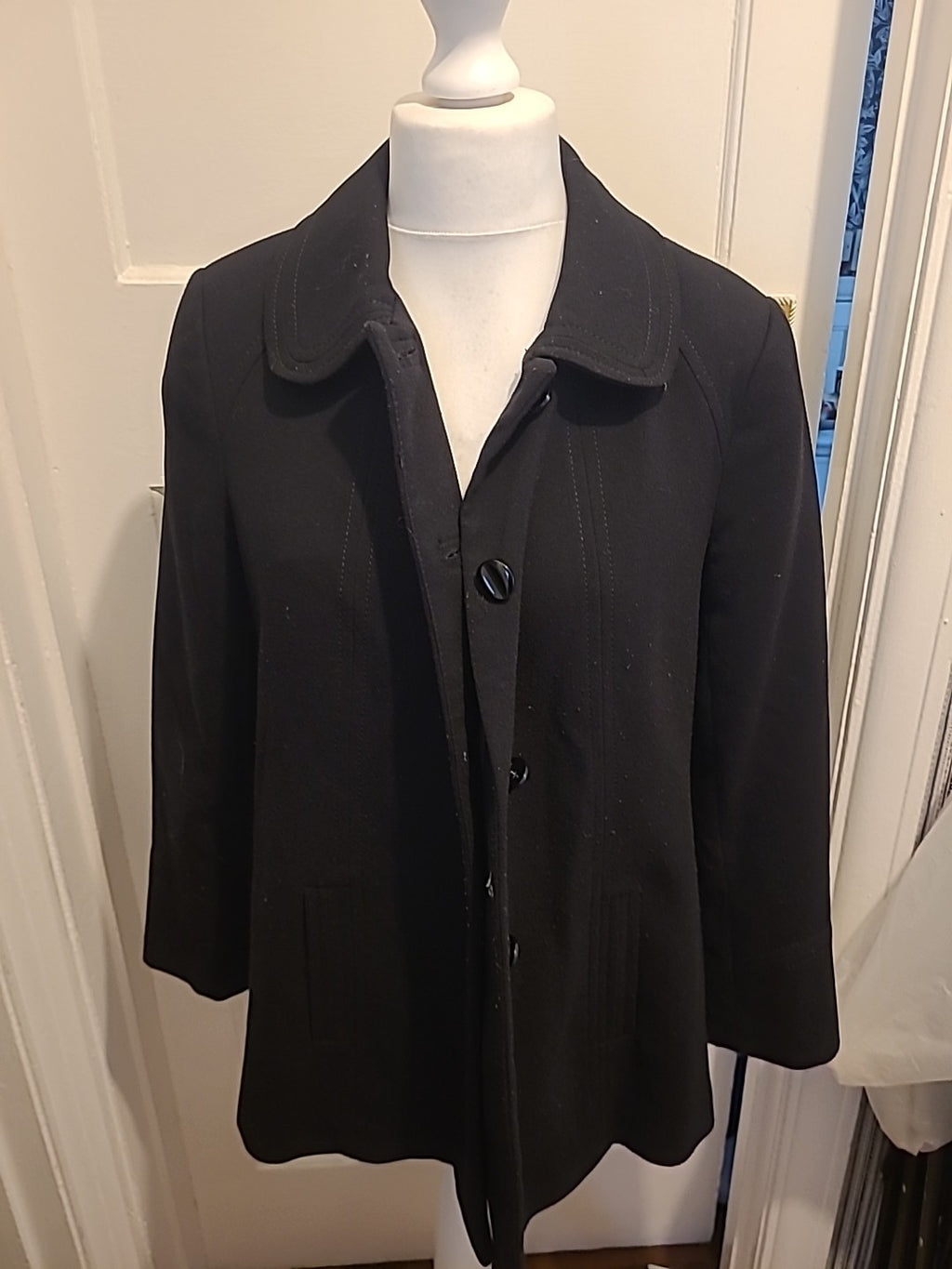 Ladies BM Casual Size 14 Black Lined Padded Jacket/Blazer