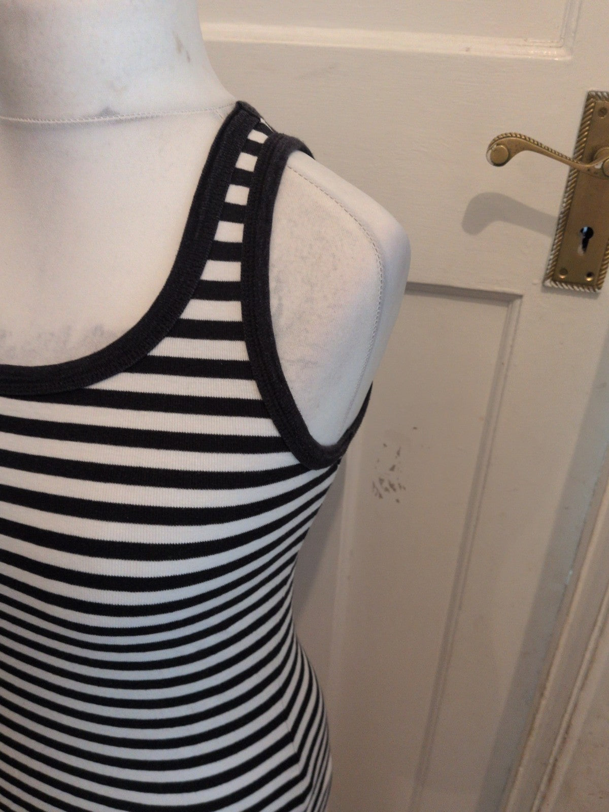 Ladies Basics 12 Dark Navy Stripe Tank Vest Top
