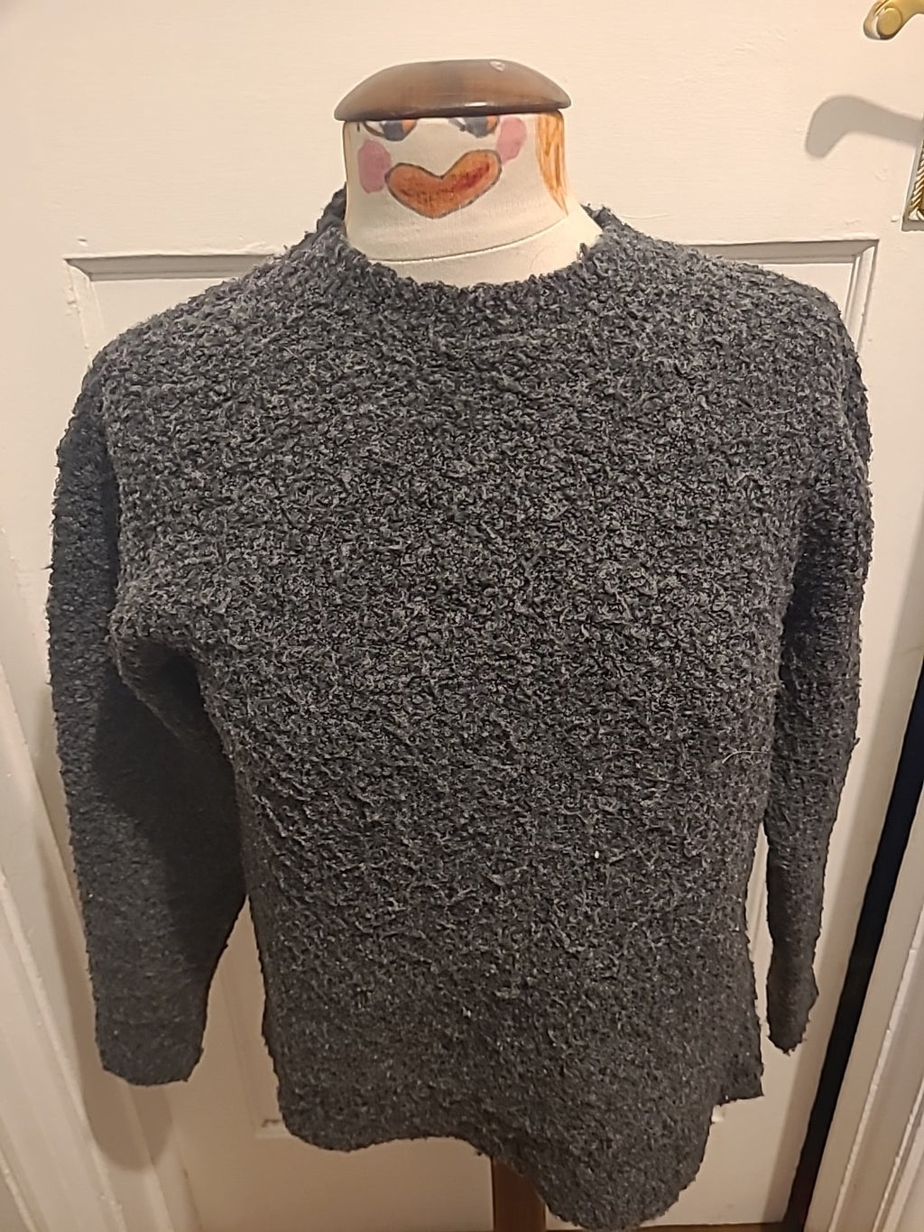 Ladies M&S Size XS Grey Fluffy Long Sleeved Jumper