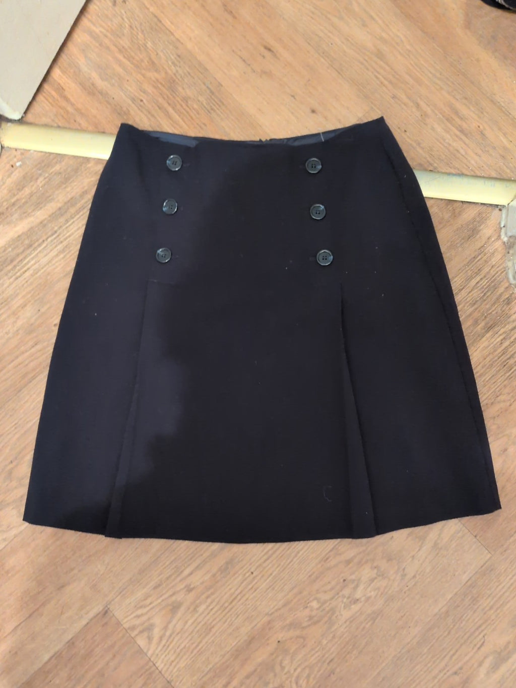 M+S Collection 12 Navy Knee Length Skirt Imitation Buttons