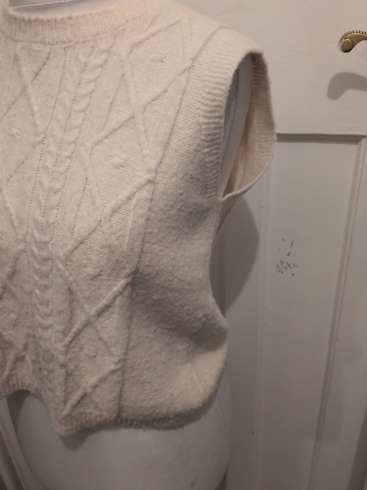 Primark Rita Ora Medium Cream Sleeveless Jumper Pullover