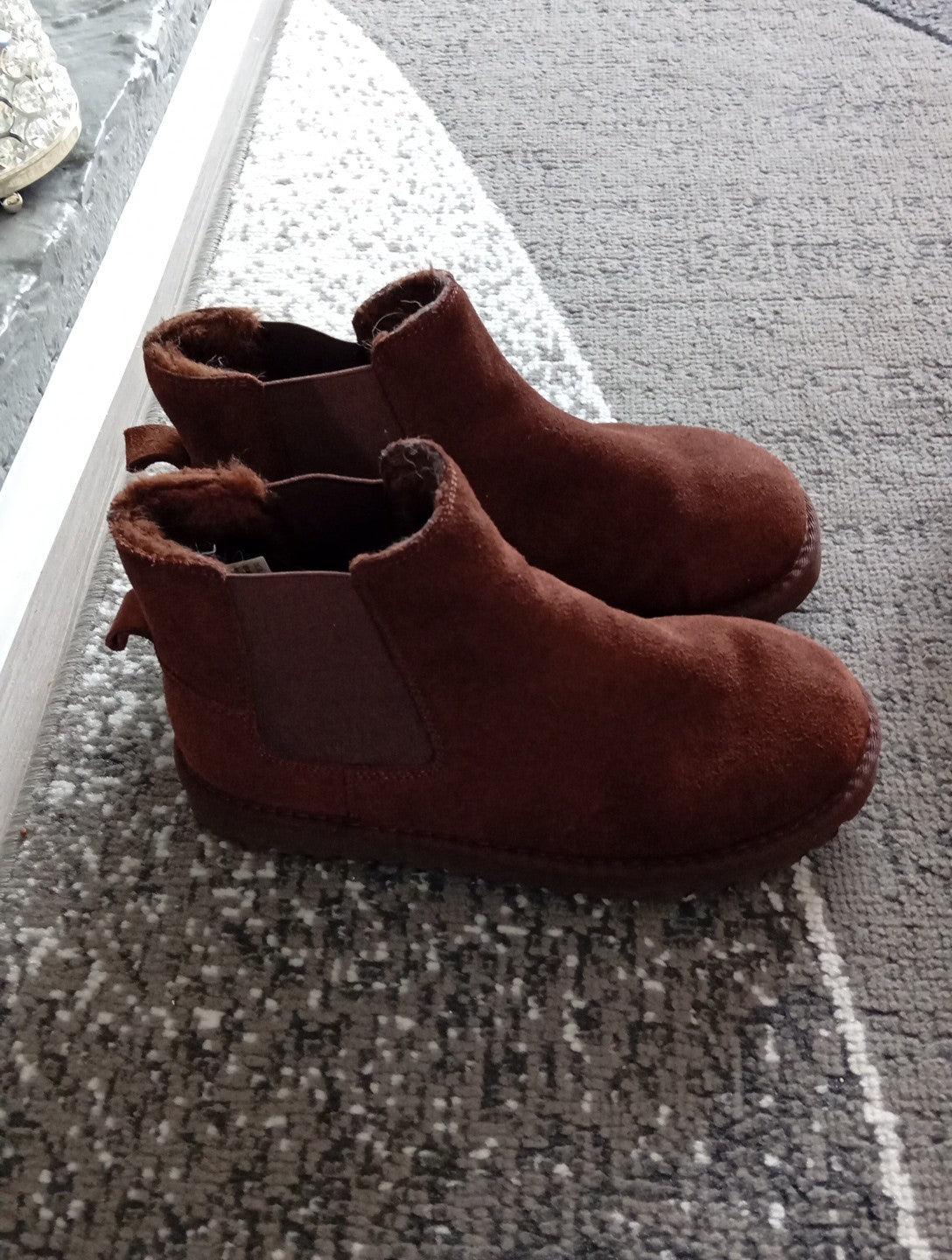 Ladies Brown Fluffy Boots Size 6 Next Free Delivery