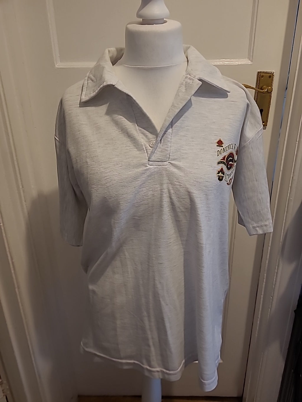 Mens Bee Club Size Large Grey Polo Shirt