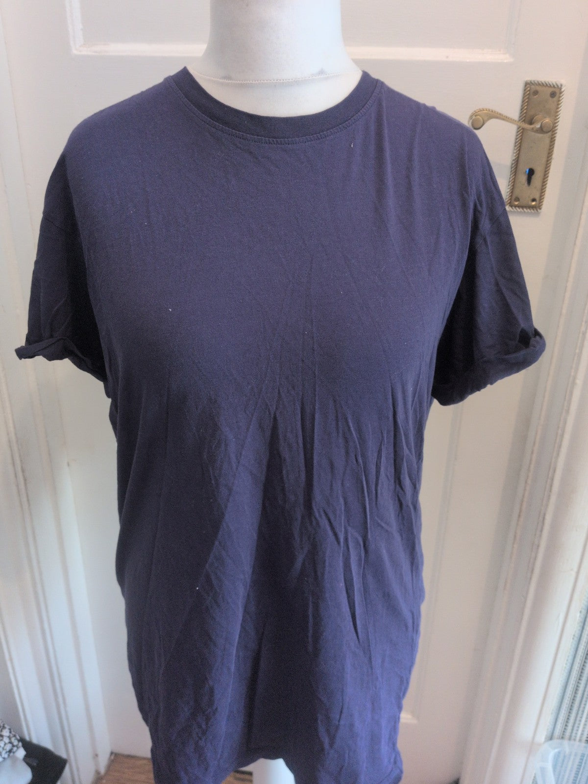 2XL Navy Short Sleeve Plain T-shirt Ladies