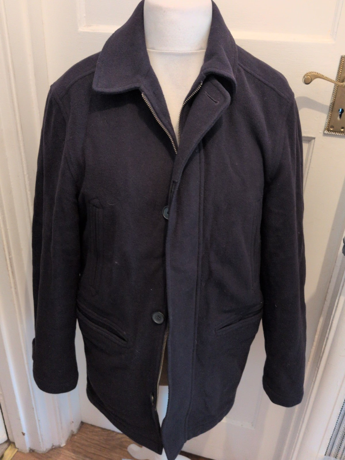 Marks And Spencer Collezione Small Navy Italian Fabric Full Zip Jacket