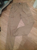 Mens Pep&Co Size Small Brown Elasticated Cargo Trousers