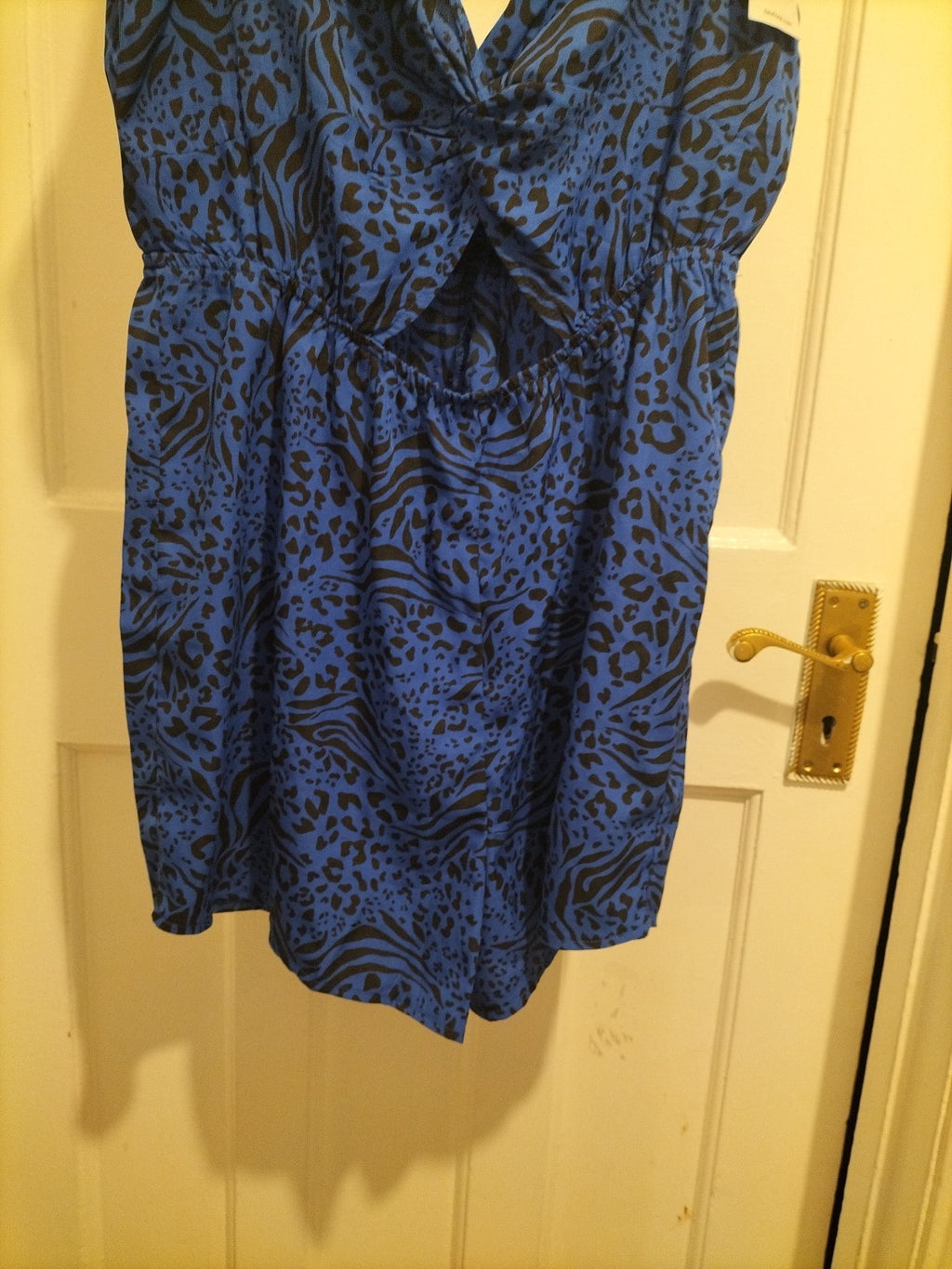 Brand New Ladies New Look Size Medium Blue And Black Animal Print Sleeveless...