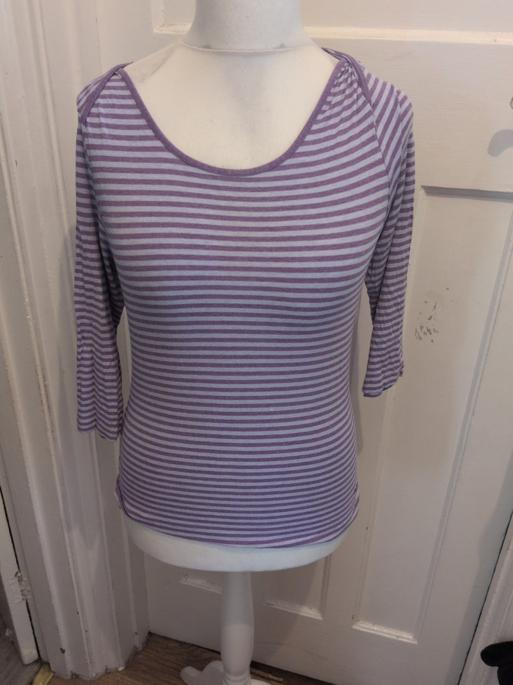 Paul Costelloe 3 Purple Stripe Blouse Long Sleeve