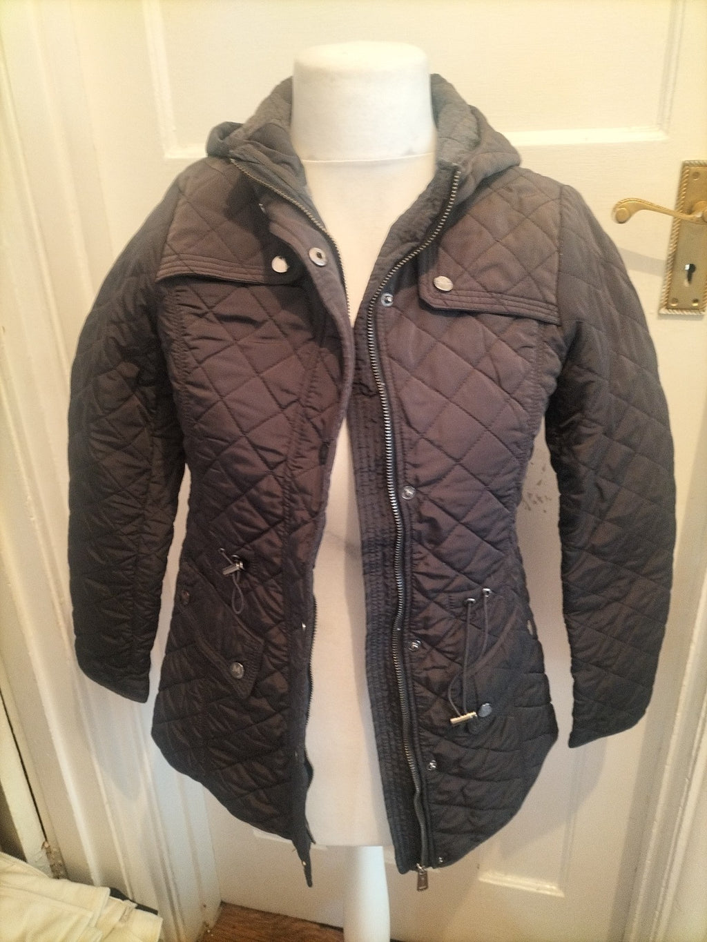 Ladies Maine Size 10 Black Full Zip Lined Coat