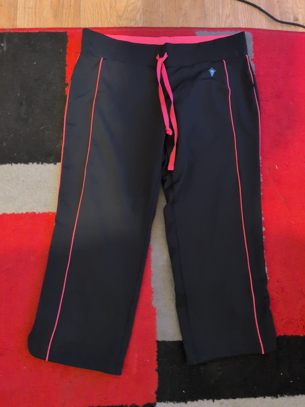 Ladies Marks And Spencer Performance Size 10 Black And Pink Leggings