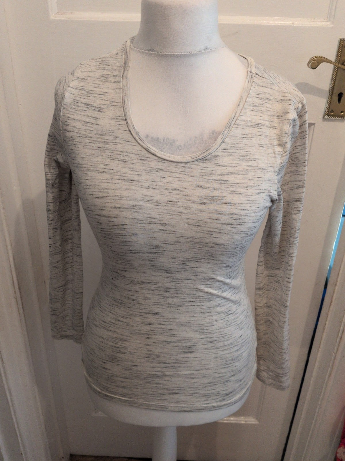 Ladies Heatgen Size 14 Grey Flecked Long Sleeve T-shirt