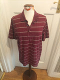 Mens Marks And Spencer Size Large Regular Fit Purple White Striped Short Sleeved