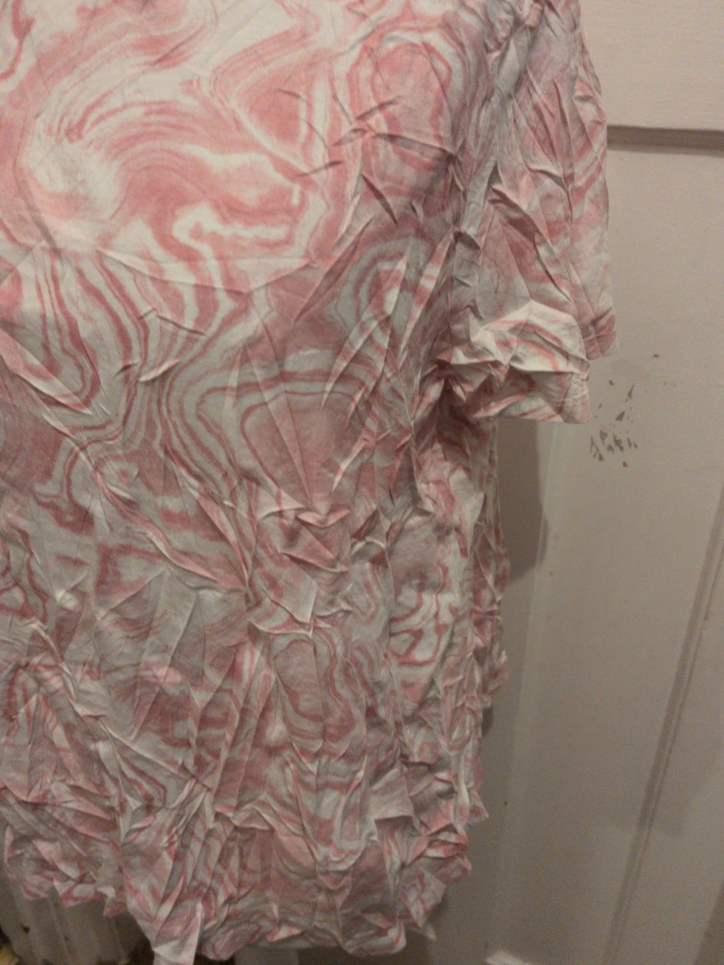 Primark 2XL Pink And White Printed Short Sleeve T-shirt