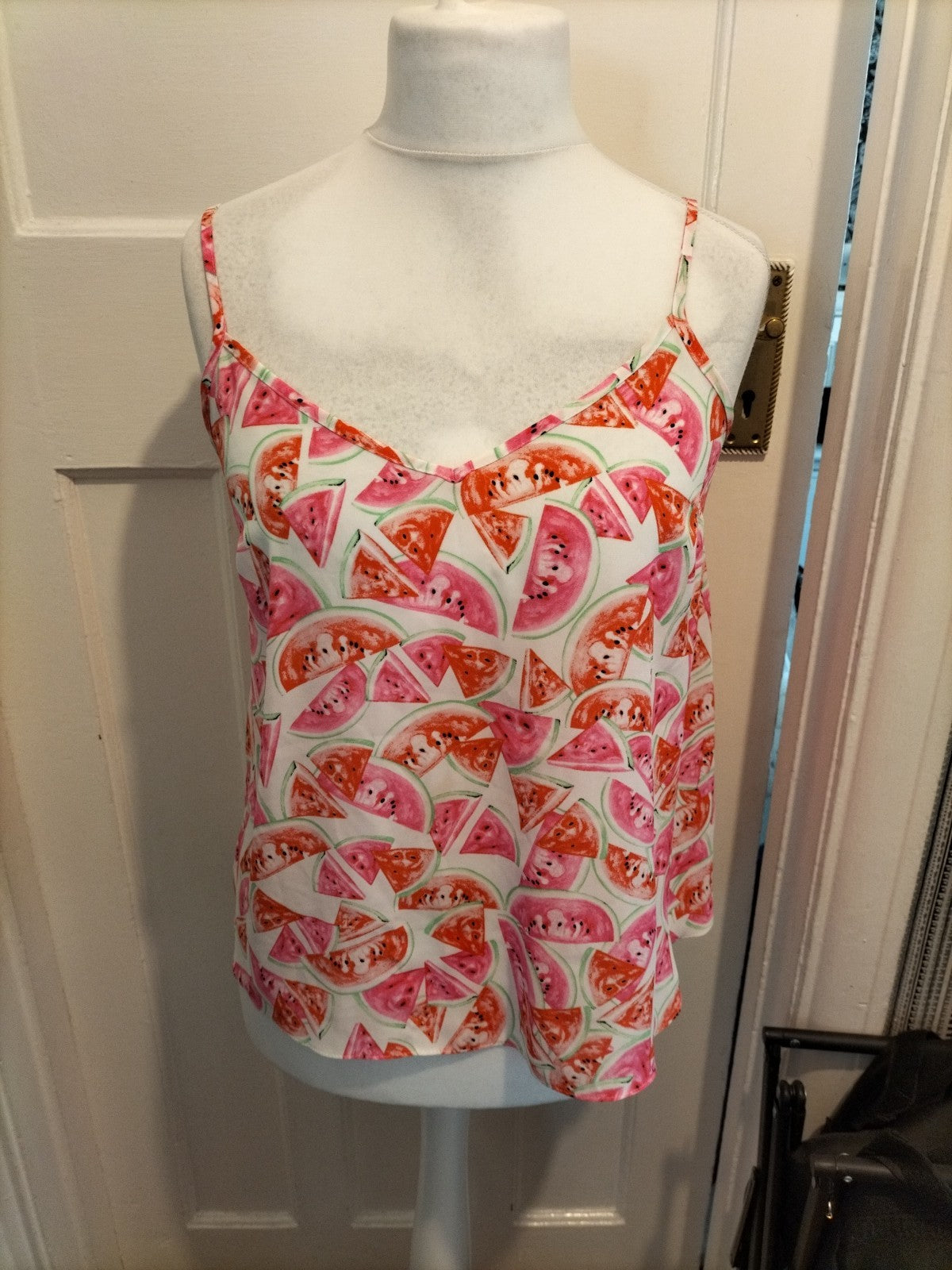 Ladies Primark Size 12 Pink Watermelon Sleeveless Cami Top