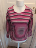 Bonmarche 12 Pink Stripe Long Sleeve Blouse