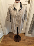 Mens Marks And Spencer Size 2XL Peach Pure Cotton Borwn White Short Sleeved...