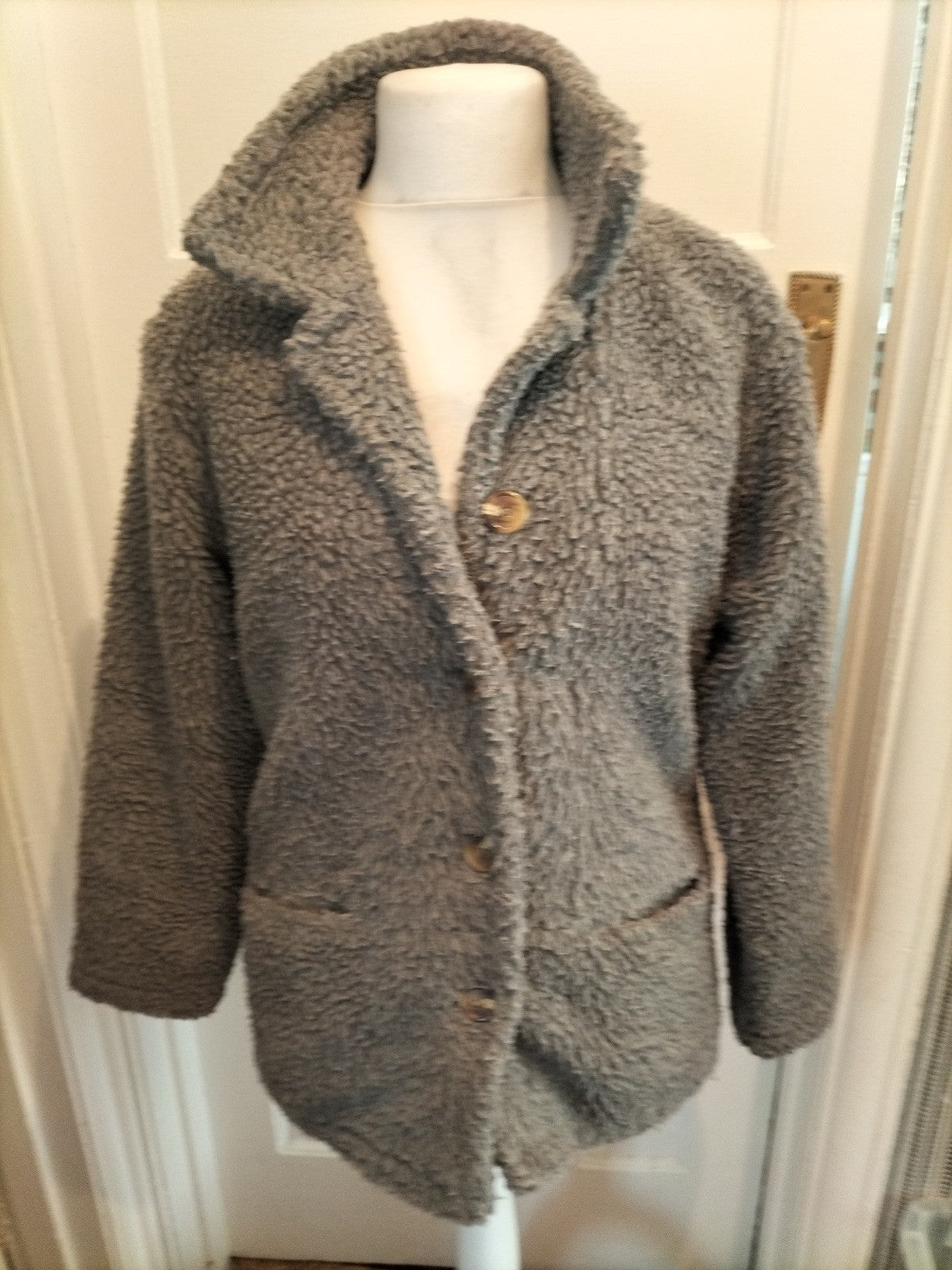 Ladies Damart Size 10-12 Grey Warm Lined Blazer