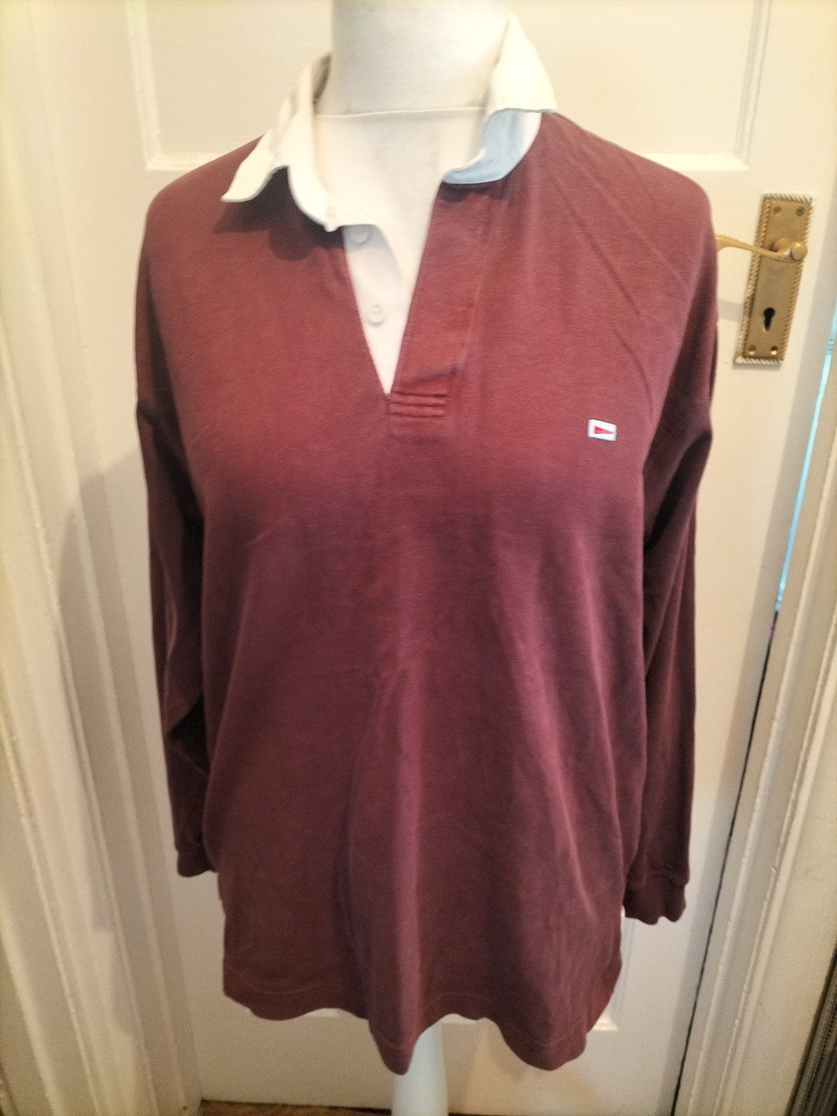 Mens Blue Harbour Size Small Berry Long Sleeved Polo