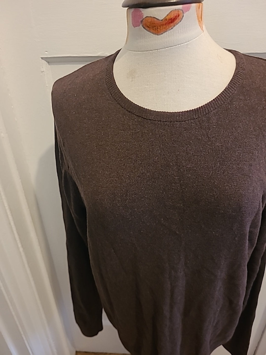 Mens Haworth Size Large Brown Long Sleeved Pullover Lightweight Jumper