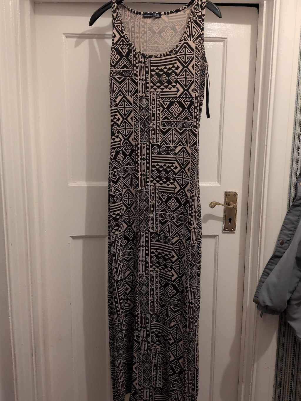 Primark 8 Brown And Black Aztec Sleeveless Long Length Dress