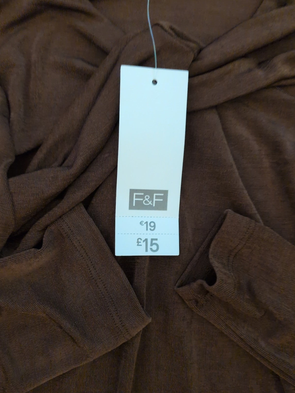 Brand New Ladies F&F Size 6 Brown Long Sleeved Bodysuit