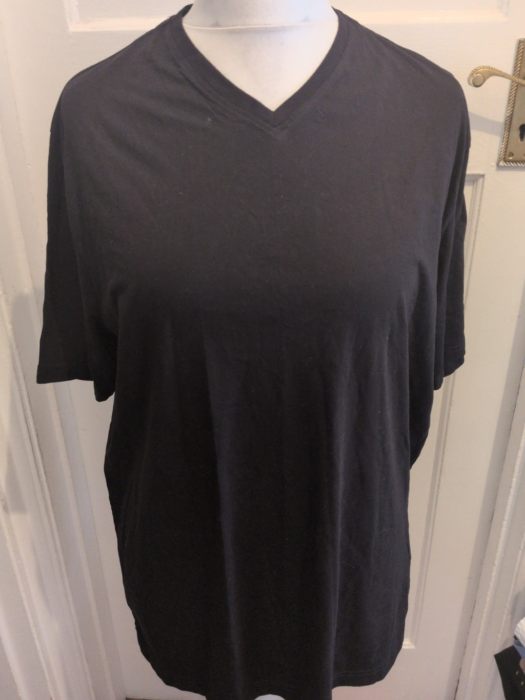 M&S Large Black Short Sleeve Plain Pyjama Top